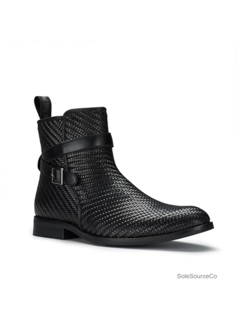 Men's Engineer Boot Motorcycle Ankle Boot with Buckle Straps & Side Zipper